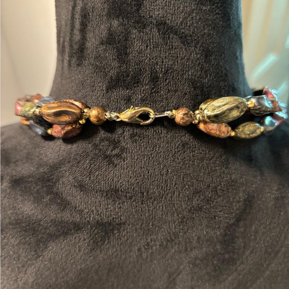 Vintage 3 Layer Tiered Beaded Necklace - Picture 2 of 4